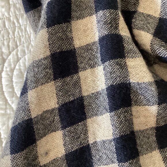 James Perse “Spiral” wool & linen blend ruched dress In navy/linen size S - Picture 14 of 16